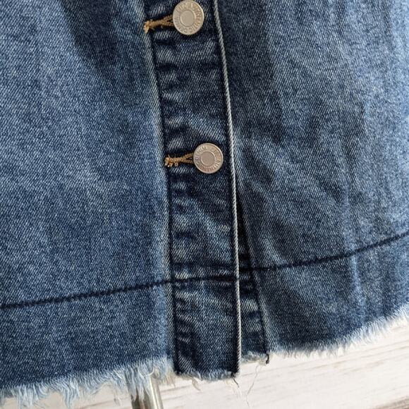 Uniq by Litz Denim A Line Distressed Skirt Small - Picture 8 of 10